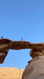two animals sitting on top of a rock formation at Maea wade ram in Disah