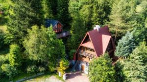 an overhead view of a house in the forest at Ski House Szczyrk - Solisko in Szczyrk