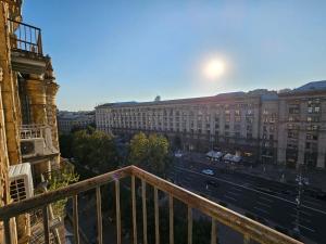 a view of a city from a balcony of a building at Майдан in Kyiv