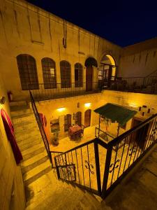 an overhead view of a building with a table at Ayataç Konak Otel in Urfa