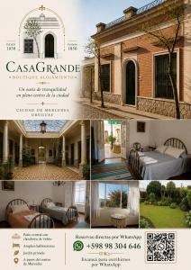 a collage of photos of a mansion at Casa Grande in Mercedes