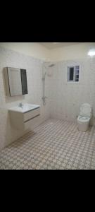 a bathroom with a sink and a toilet at Apartment Busumbala in Busumbala