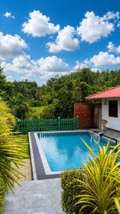 a swimming pool in front of a house at River Bay Hotel in Pillagoda +14 photos