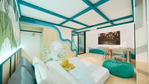 a childs room with an octopus themed wall at Sunway GRID Iskandar Puteri near Legoland by SR Home in Kampong Pendas