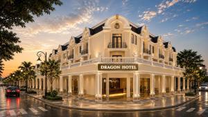 a rendering of the dragon hotel at dusk at Dragon Hotel in Rạch Giá