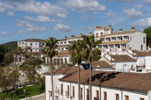 a large white building with palm trees in the foreground at Hotel Tugasa Villa de Algar in Algar