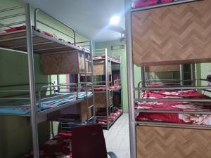 a room with several bunk beds in a room at Hostel Relax Homestay in Gaya