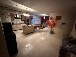 an aerial view of a kitchen and living room at Nine homes in Amman