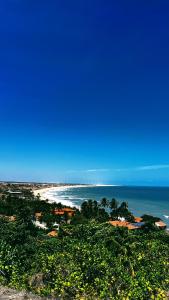 a view of a beach and the ocean at Pousada Roane - Taíba in Taíba