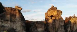 a view of two large rocks at a park at Moes Hotel in Schloß Holte-Stukenbrock