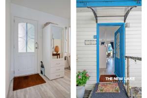 a house with a blue door and a hallway at The New Lake Boathouse in Amsterdam +14 photos