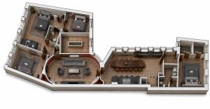 a rendering of a floor plan of a house at Deluxe Apartment at Perfect Location in Copenhagen