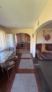 a living room with a couch and a table at Vacation home E in Borsec