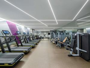 a gym with rows of treadmills and machines at Sofitel Chicago Magnificent Mile in Chicago