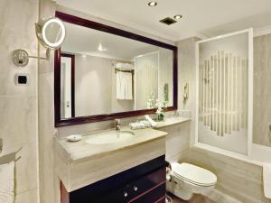 a bathroom with a sink and a toilet and a mirror at Sonesta Hotel Tower & Casino Cairo in Cairo