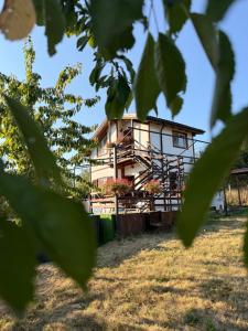 a house seen through the leaves of trees at Вила Чочита in Trapeskovtsi