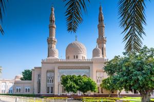 a mosque with domes and minarets on top at Crowne Plaza Dubai Deira by IHG in Dubai