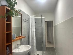 a bathroom with a sink and a shower at Mezze Lune in Braone +16 photos