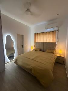 a bedroom with a large bed and a window at SM residence in Lahore +8 photos