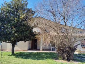 a large white building with a tree in front of it at Room Bed Garden in Berra