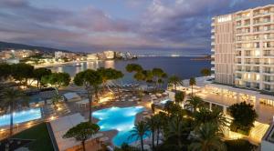 an aerial view of a resort with a pool at Meliá Calviá Beach in Magaluf