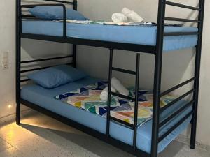 a couple of bunk beds with a blue bed at SOPHIA Hotel Ureki in Ureki