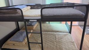 a couple of bunk beds in a room at Welcome Busan Guesthouse in Busan