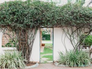an archway with plants in a garden at El Palmar Guesthouse in Groblersdal