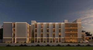 a rendering of a large white building at The Nishat Hotel Margala in Islamabad