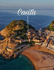 an aerial view of a beach in costinia at Casita de Mar in Tossa de Mar