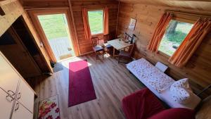 an overhead view of a room in a log cabin at Sonnenhof Uckermark in Lübbenow