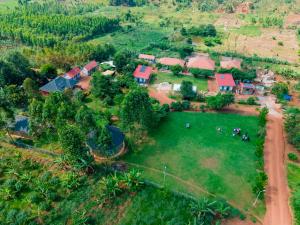 an aerial view of a house on a hill at Gejja Cottage in Lwanga +4 photos