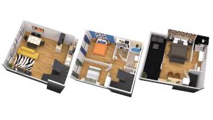 a rendering of a floor plan at MM Suites Town House Terrasse in Reims
