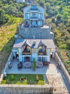 an aerial view of a house on a hill at EYLA VİLLA in Trabzon