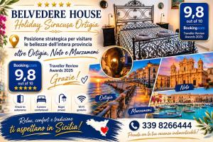 a flyer for a hotel with a picture of a city at Belvedere di Siracusa in Belvedere
