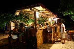a group of people sitting at a bar at night at Olympos Koyevi Countryhouse in Olympos