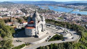 an aerial view of a building in a city at Viana Sealife in Viana do Castelo