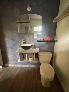 a bathroom with a toilet and a sink at B&B Le Villette Las Lajas in Las Lajas +118 photos