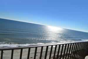 a view of the ocean from the beach at Ocean Towers Resort in Myrtle Beach
