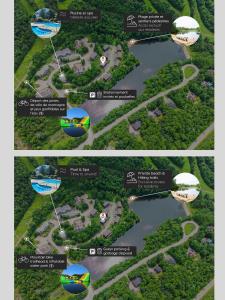 a map of a park with a lake at Chalet Essentiel 76 in Saint-Faustin