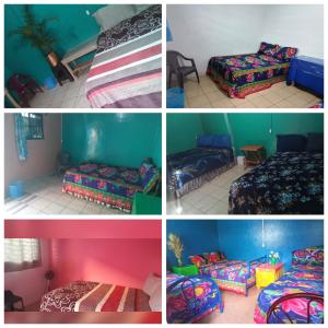 a collage of four pictures of a room with beds at Private Rooms, Dayly Tours , Rental Scooter in Juayúa