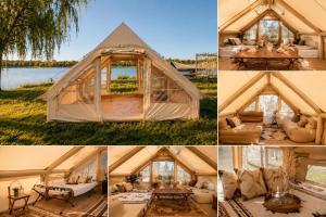 a collage of photos of a tent at Superbe Tente Luxeuse in Neuilly-sur-Marne