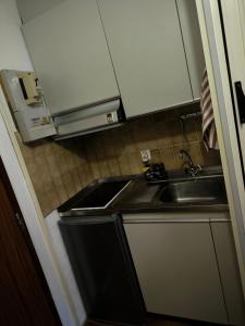 a small kitchen with a sink and a microwave at Turckheim in Turckheim