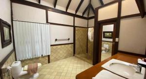 a bathroom with a shower and a sink and a toilet at Phuingfah in Ban Tai +274 photos
