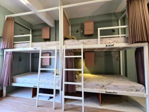 a couple of bunk beds in a room at Little Malang Hostel小玛瑯青年旅舍 in Malang