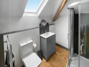 a bathroom with a toilet and a sink at The Cider Shed -Uk47420 in Curry Mallet +4 photos
