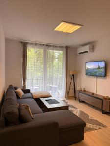 a living room with a couch and a flat screen tv at Valverde Apartment Vlašić in Šišava