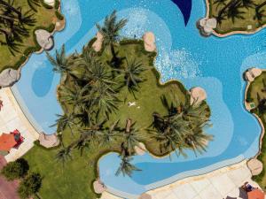an aerial view of an island with palm trees at Rixos Premium Seagate in Sharm El Sheikh