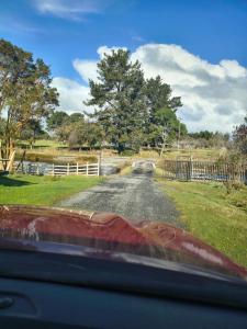 a view from a car window of a road at Cabañas El Rincon del Sur in Colaco +2 photos