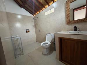 a bathroom with a toilet and a sink at Raka Rai House in Ubud